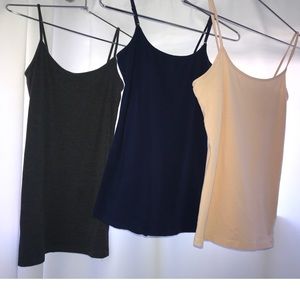 Forever 21 3 Pack Camisoles in Grey, Navy & Pink